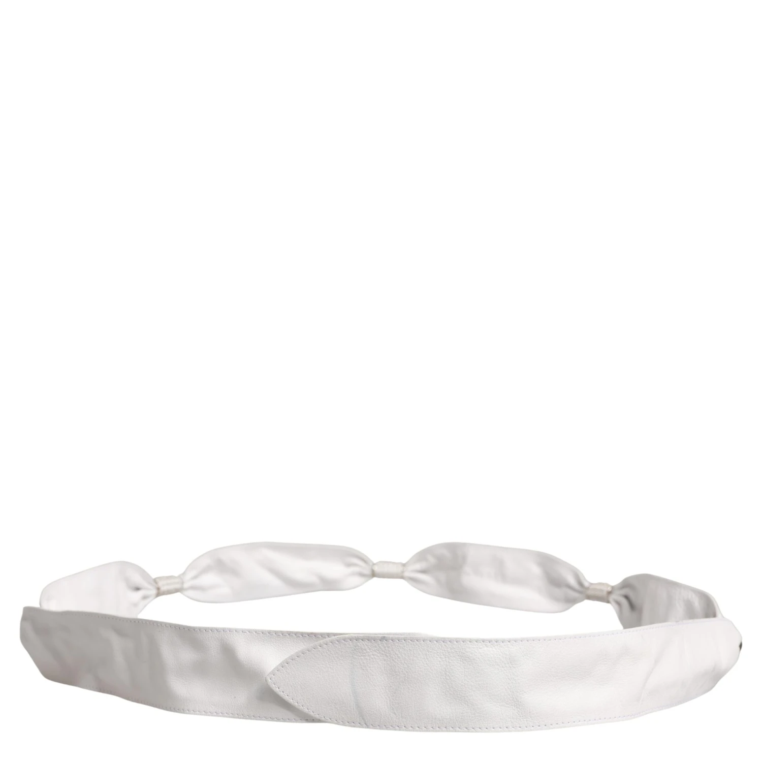 Women White Leather Embellished Wide Waist Cintura Belt