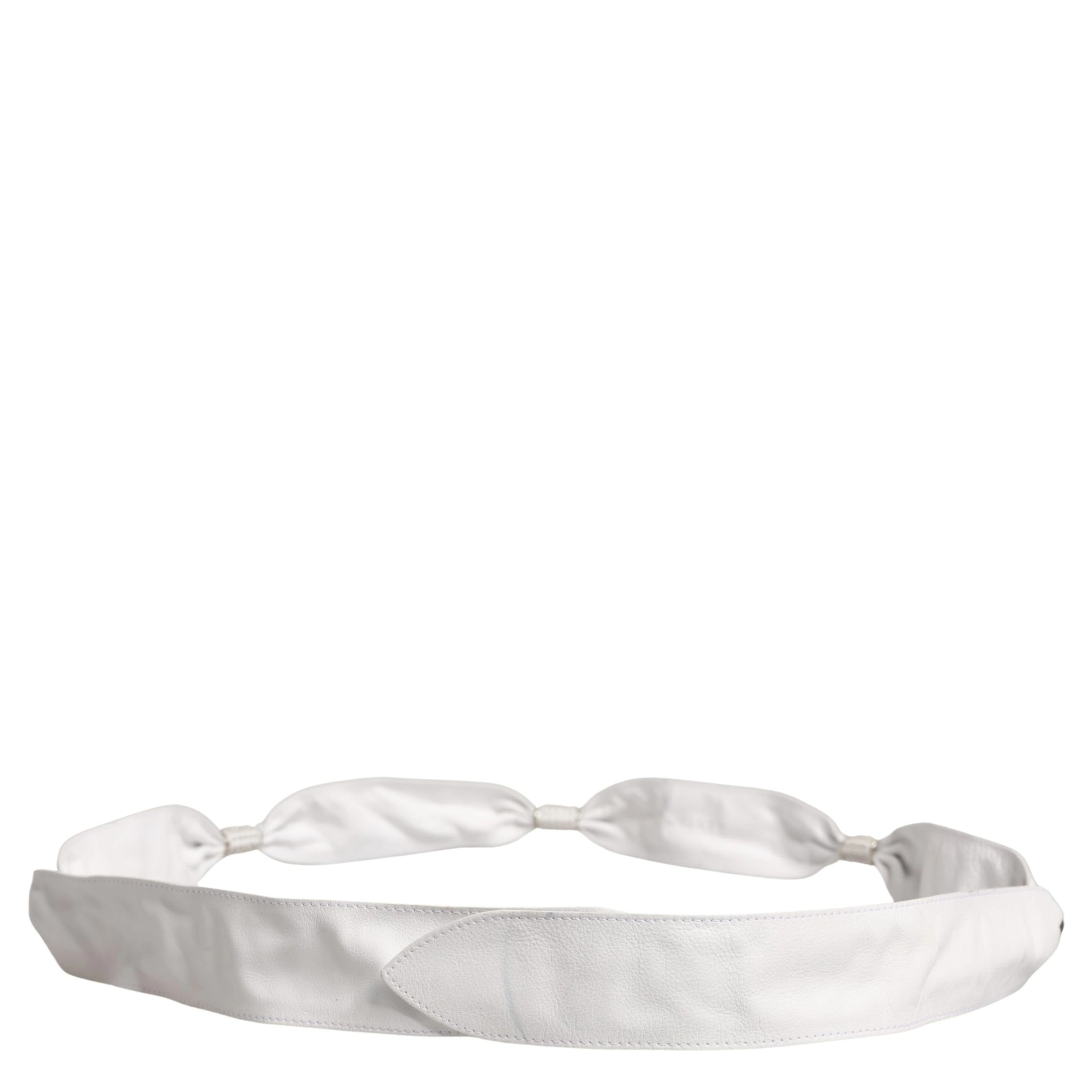 Women White Leather Embellished Wide Waist Cintura Belt