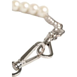 Black Leather Silver Chain Bag Accessory Shoulder Strap