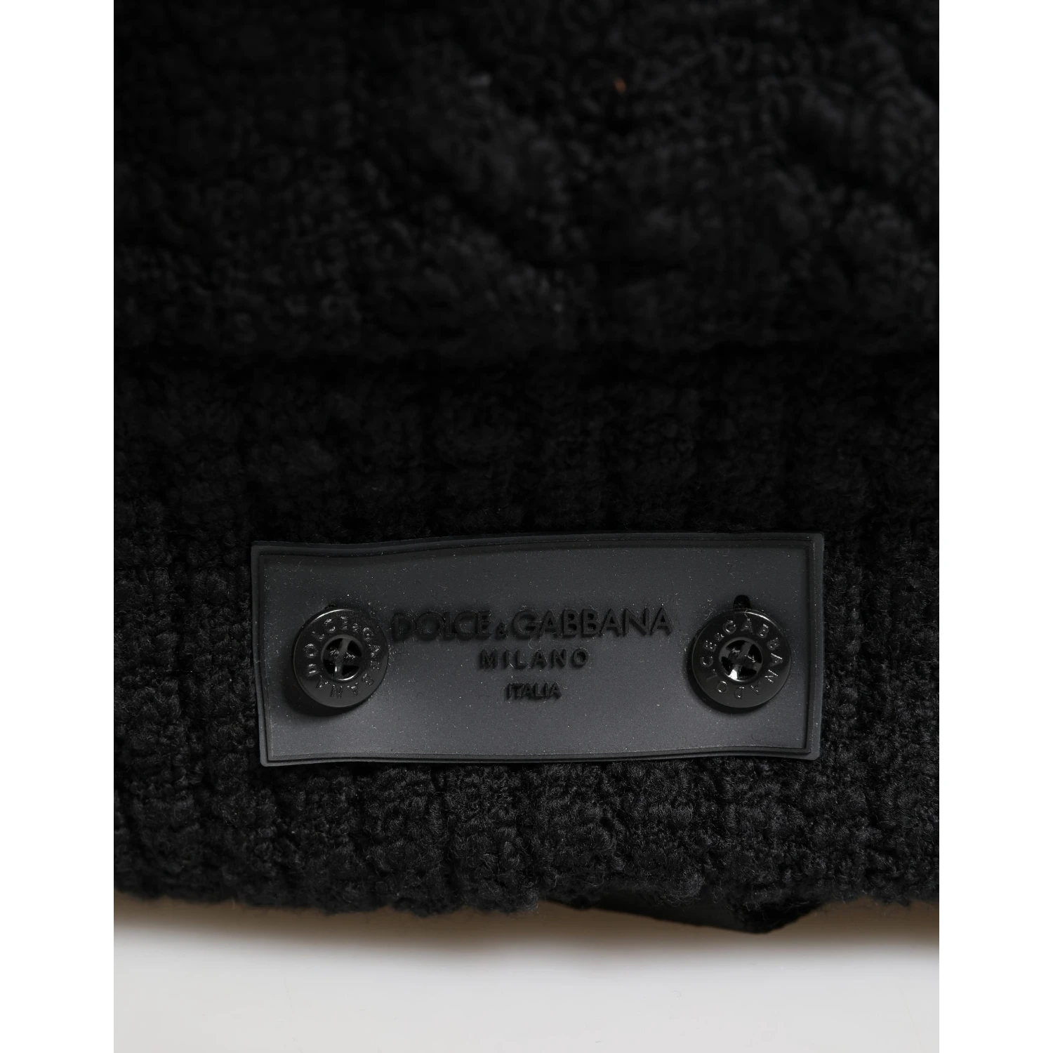 Black Tricot Wool Blend Duffel Backpack Travel Borse Bag