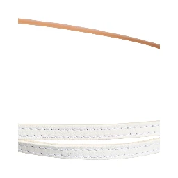 White Leather Skinny Gold Metal Buckle Belt