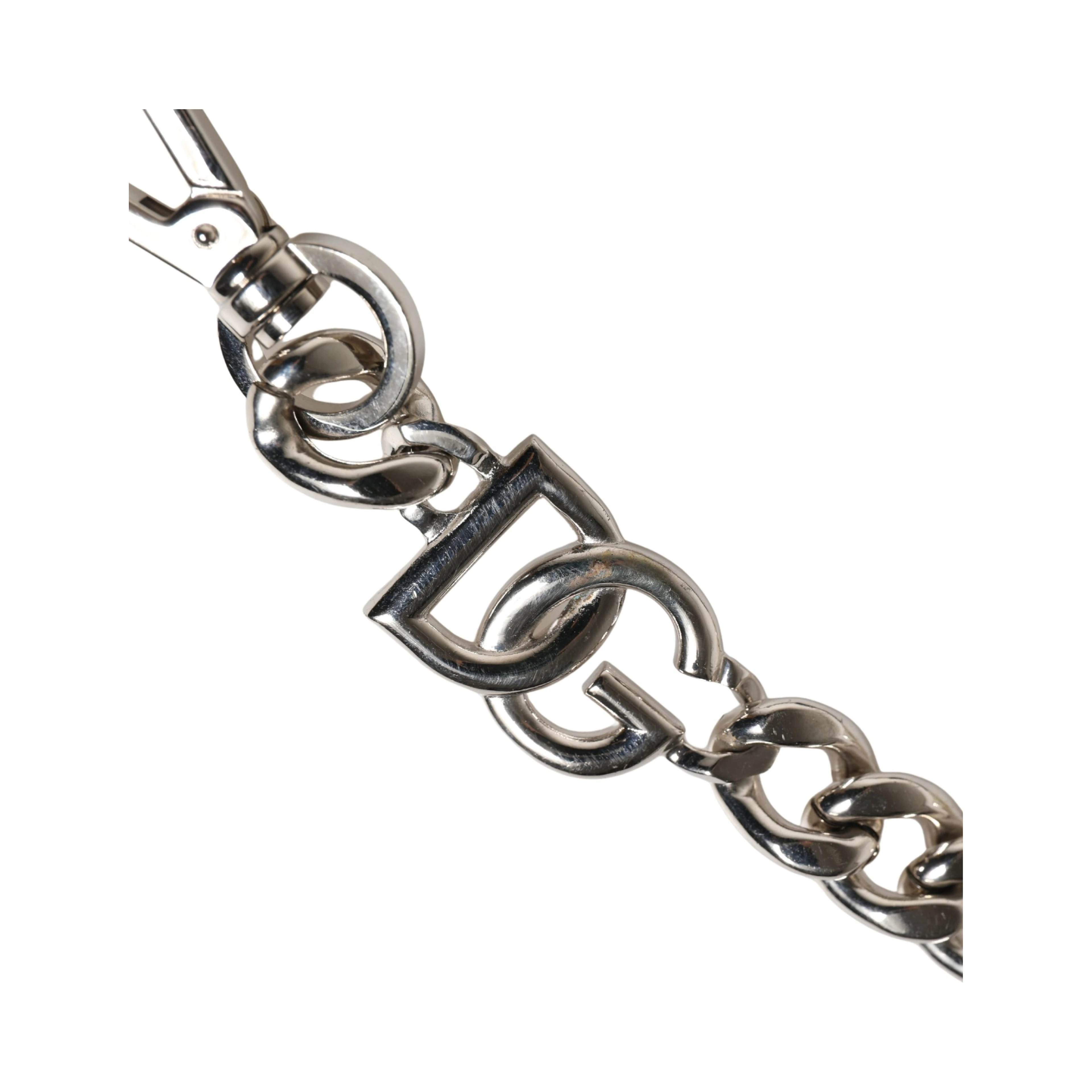 Black Leather Silver Chain Bag Accessory Shoulder Strap