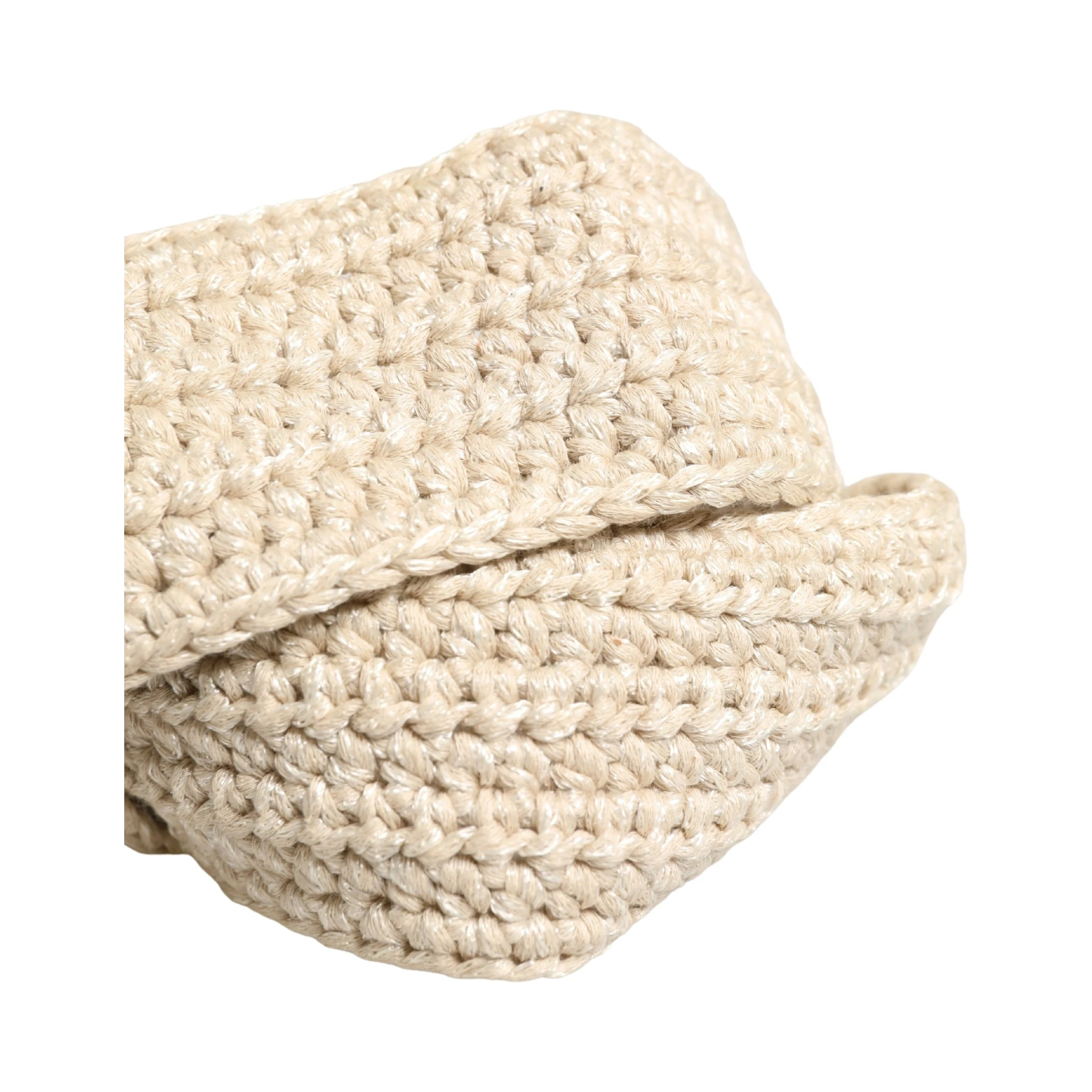 Beige Woven Vintage Metal Buckle Waist Belt