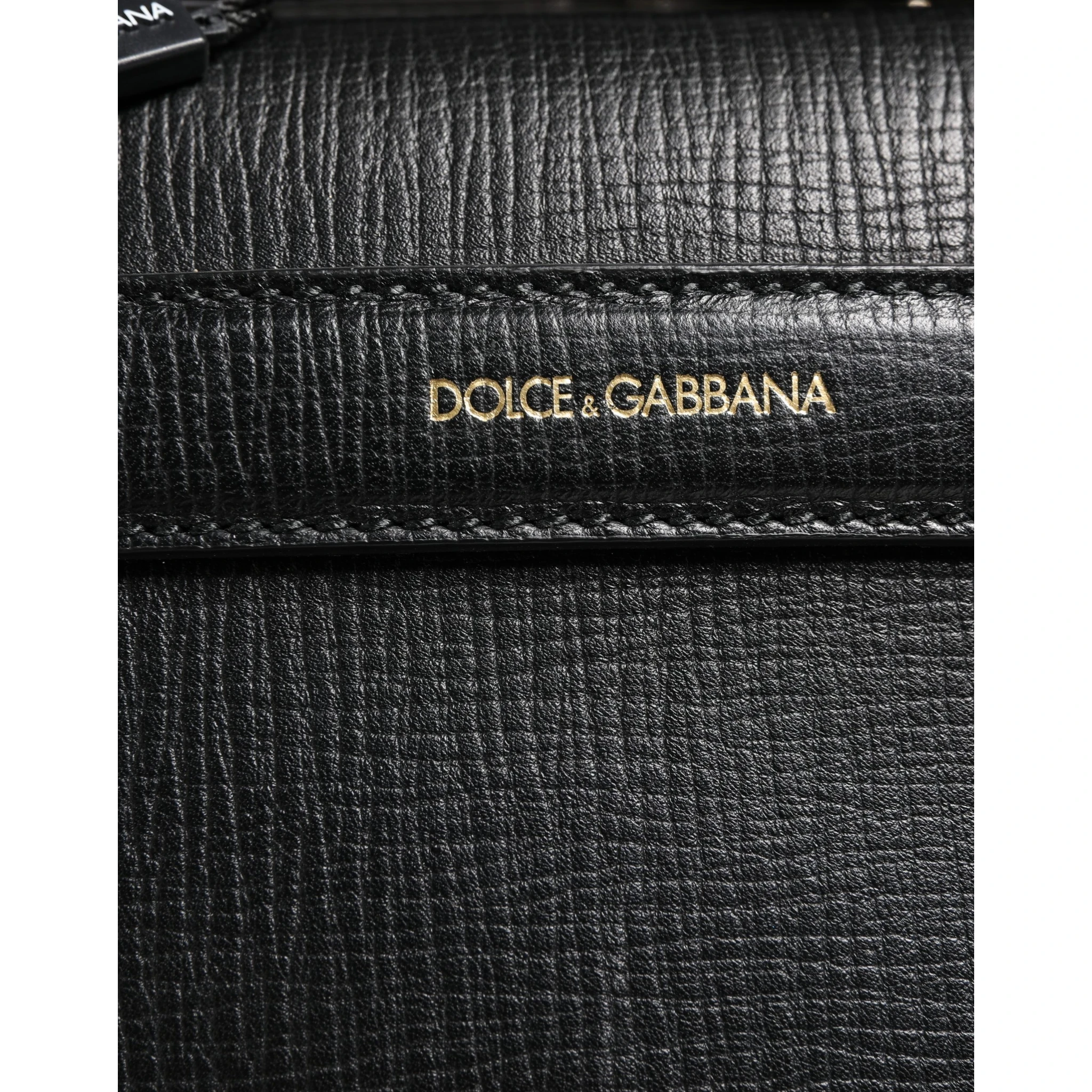 Black Car Man Applique Leather Weekender Borse Bag