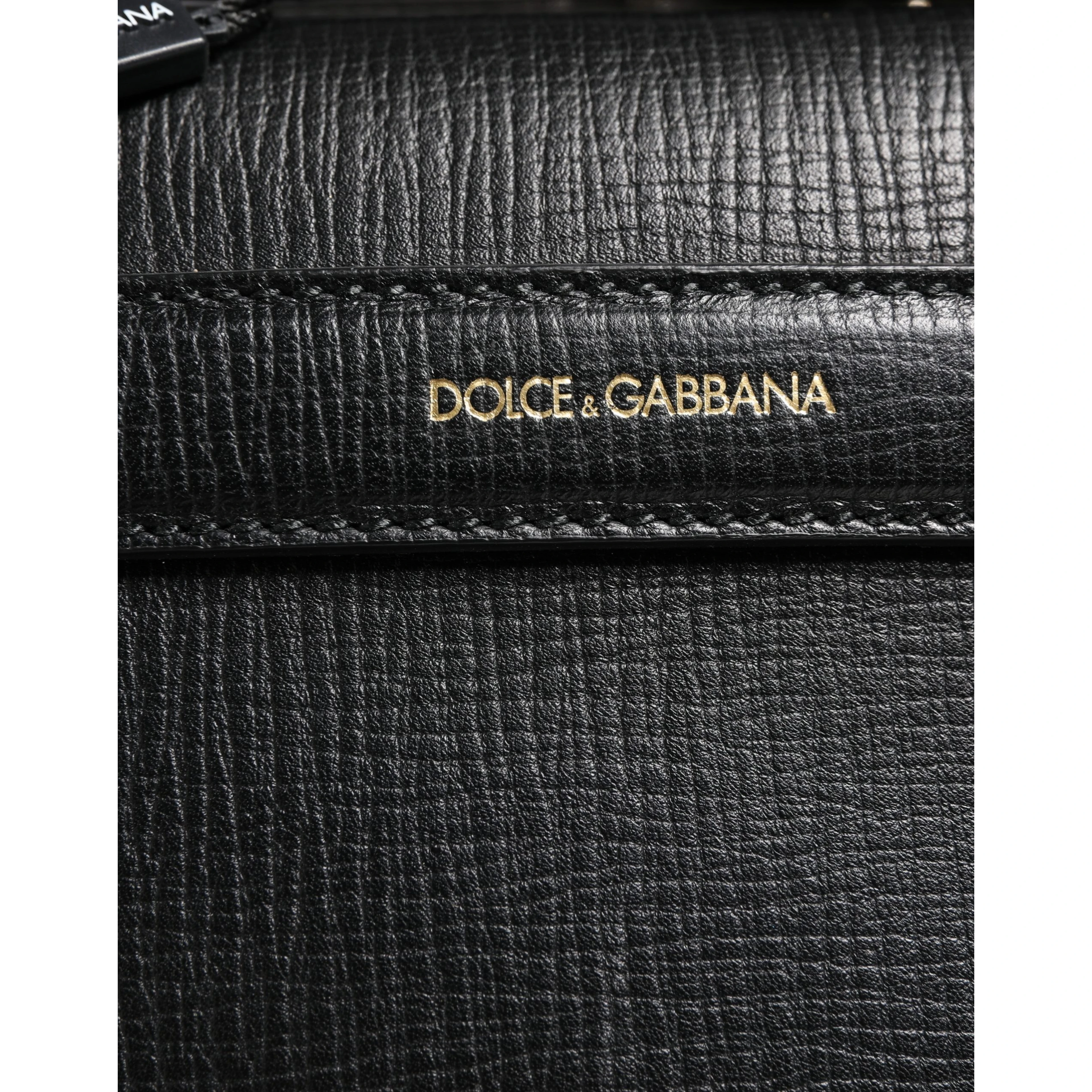 Black Car Man Applique Leather Weekender Borse Bag