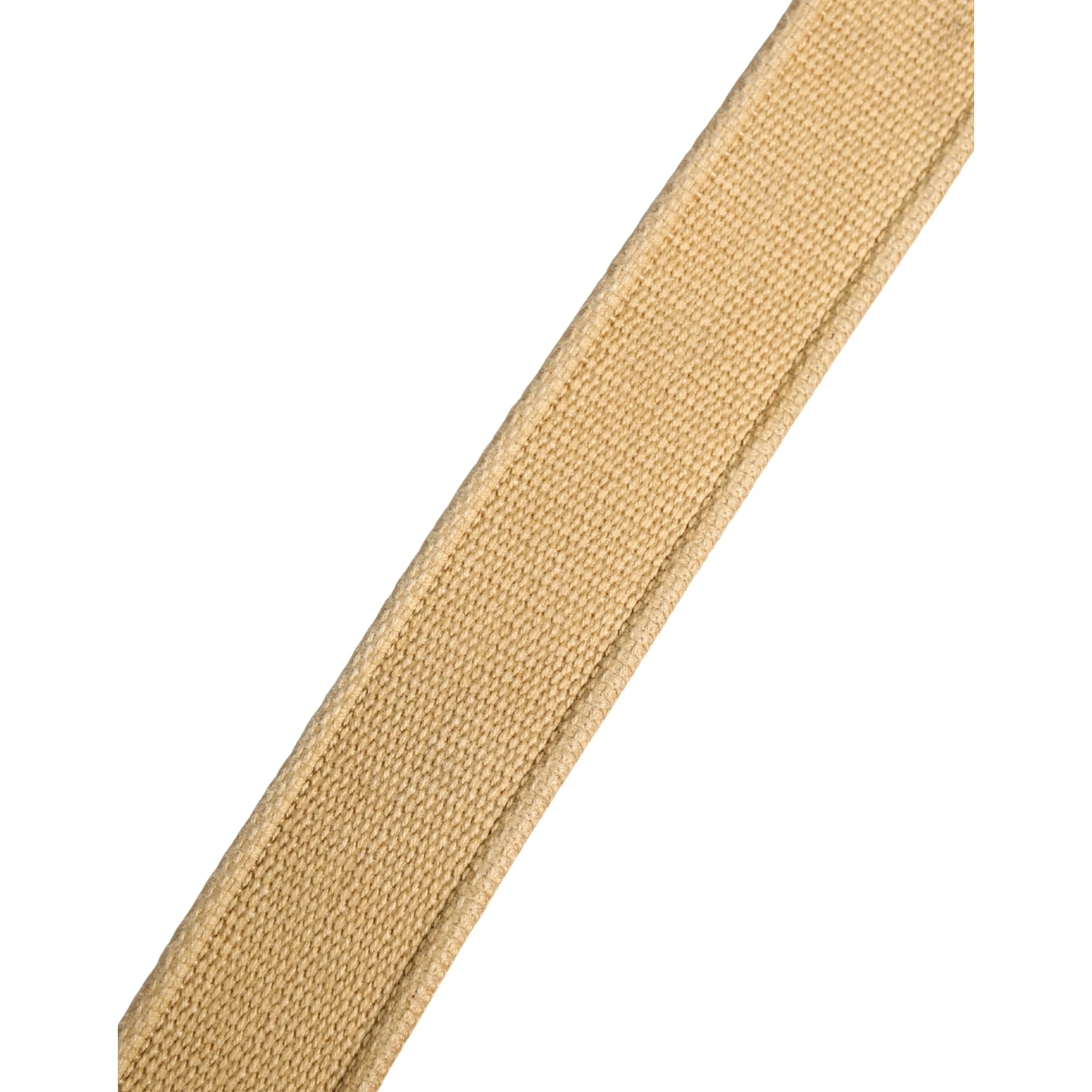 Beige Canvas Embellished Metal Buckle Belt