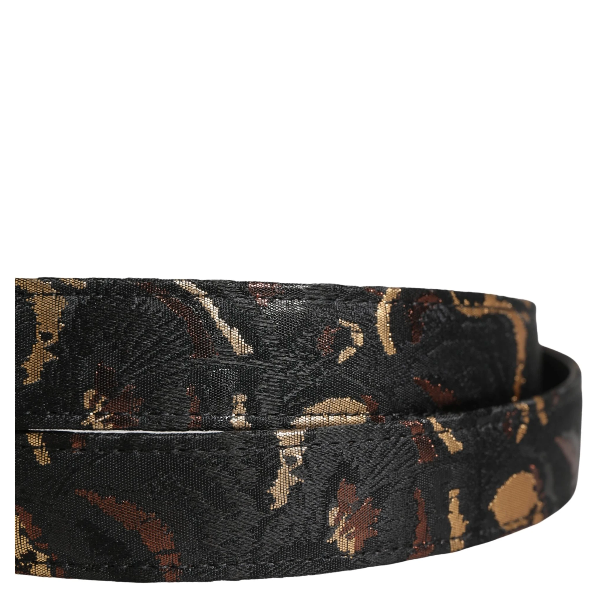 Multicolor Jacquard Silver Metal Buckle Belt
