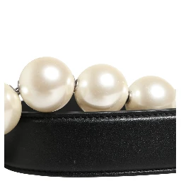 Black Leather Silver Chain Bag Accessory Shoulder Strap