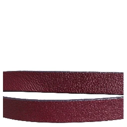 Maroon Leather Silver Metal Buckle Waist Women Belt