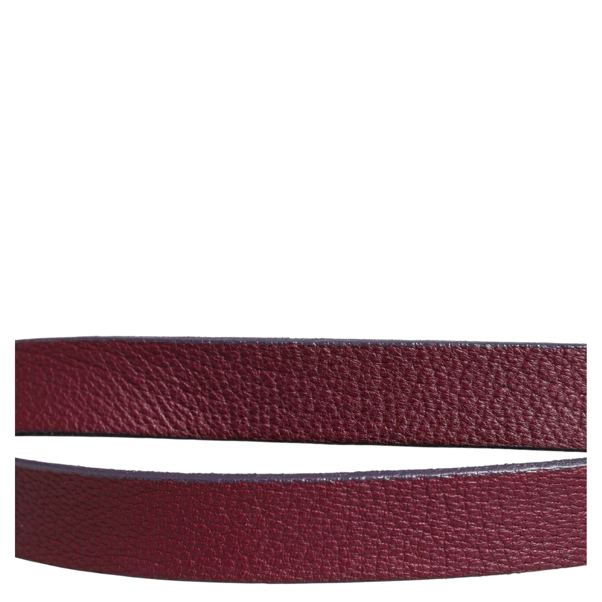Maroon Leather Silver Metal Buckle Waist Women Belt