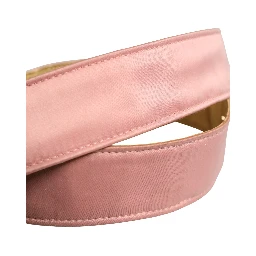Pink Satin Leather Oval Metal Buckle Belt
