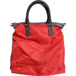 Red Nylon Multiple Compartments Tote Shoulder Borse Bag
