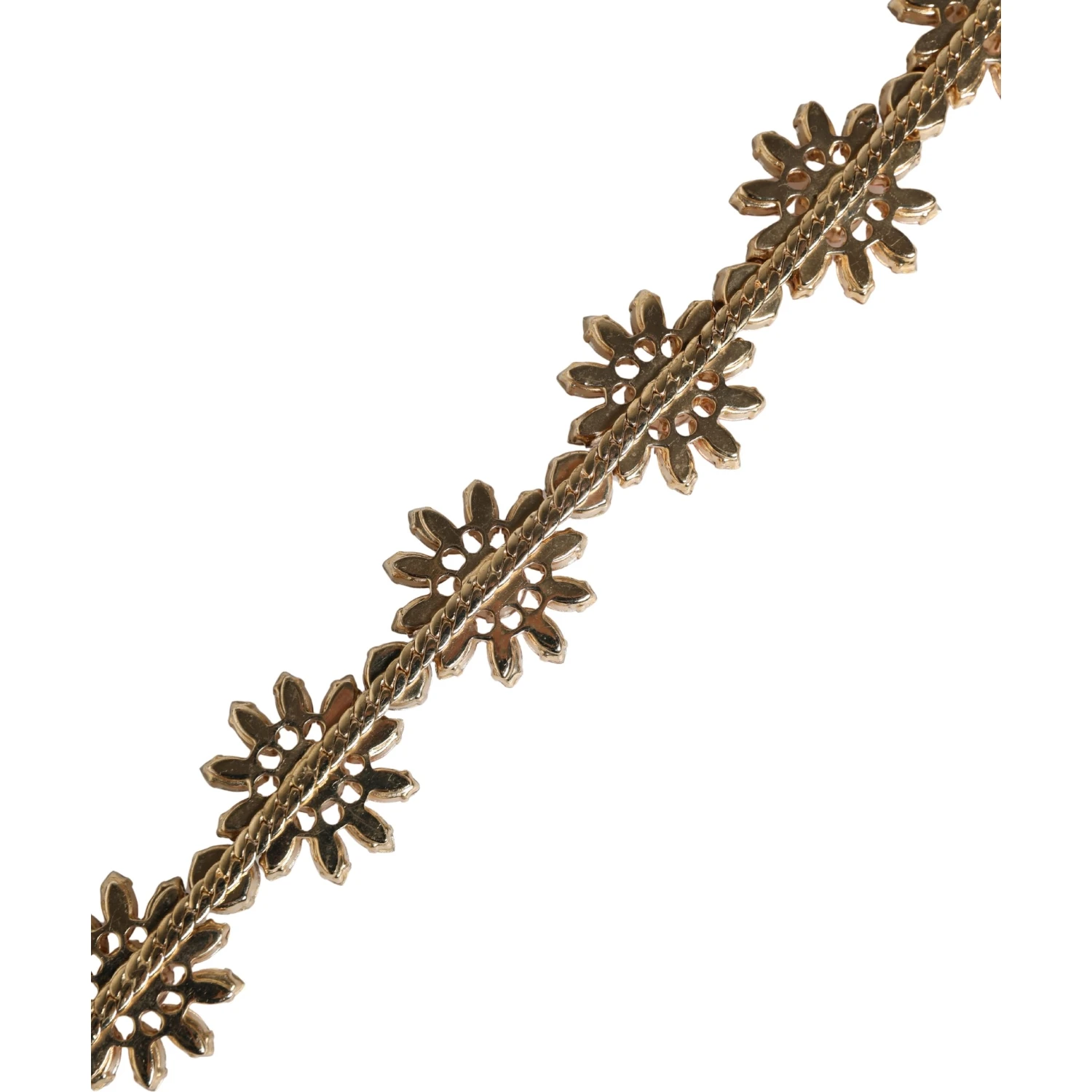 Red Leather Daisy Crystal Embellished Waist Belt