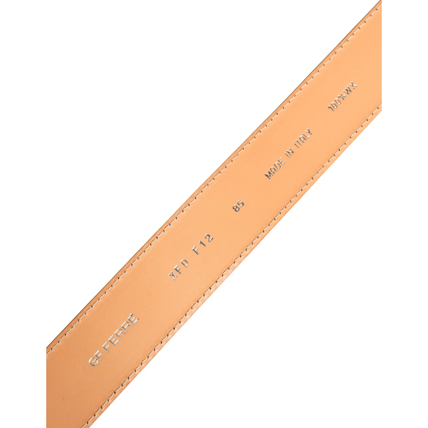 Orange Leather Hexagon Metal Buckle Waist Women Belt