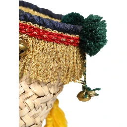 Multicolor Woven Straw Basket Embellished Sicily Bag