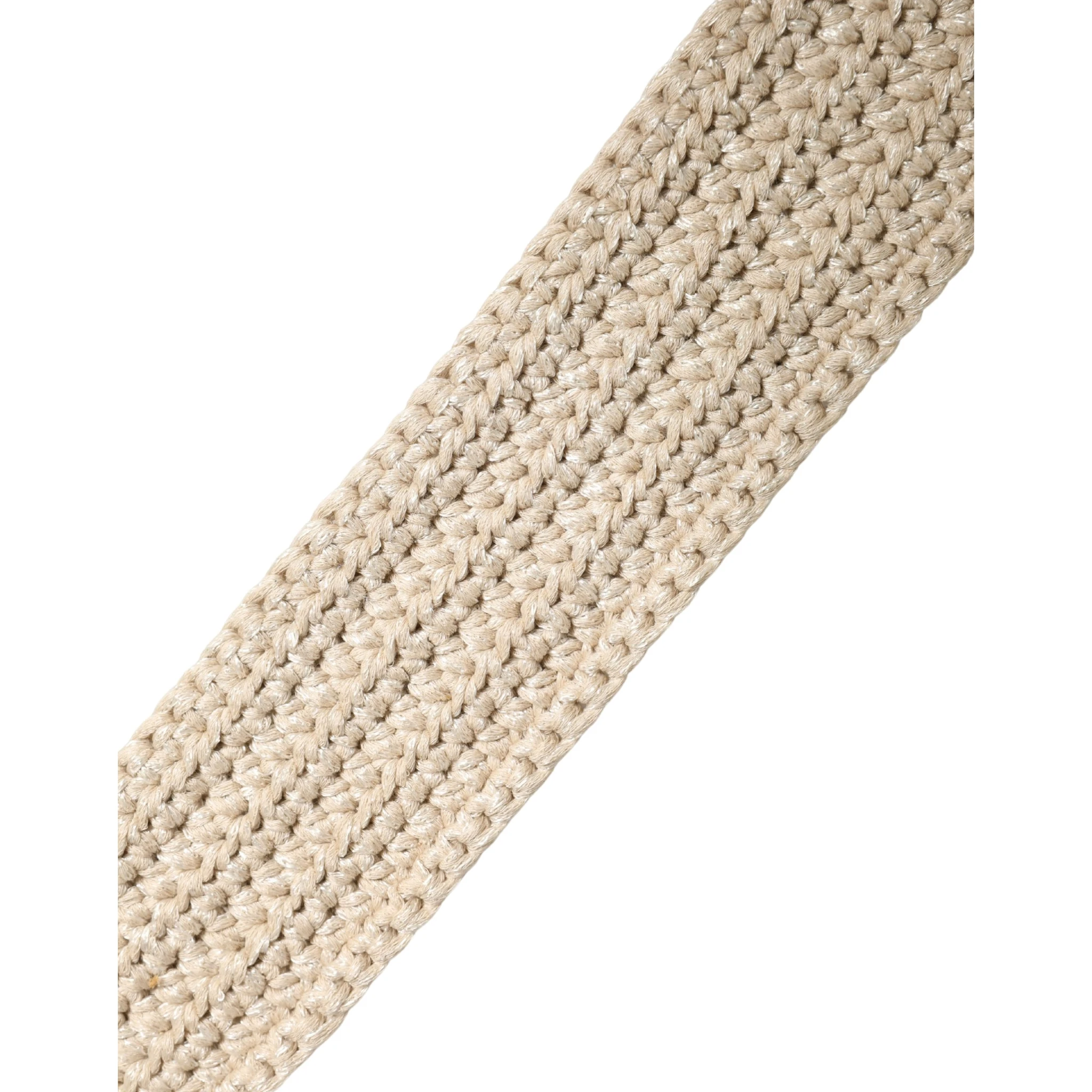 Beige Woven Vintage Metal Buckle Waist Belt