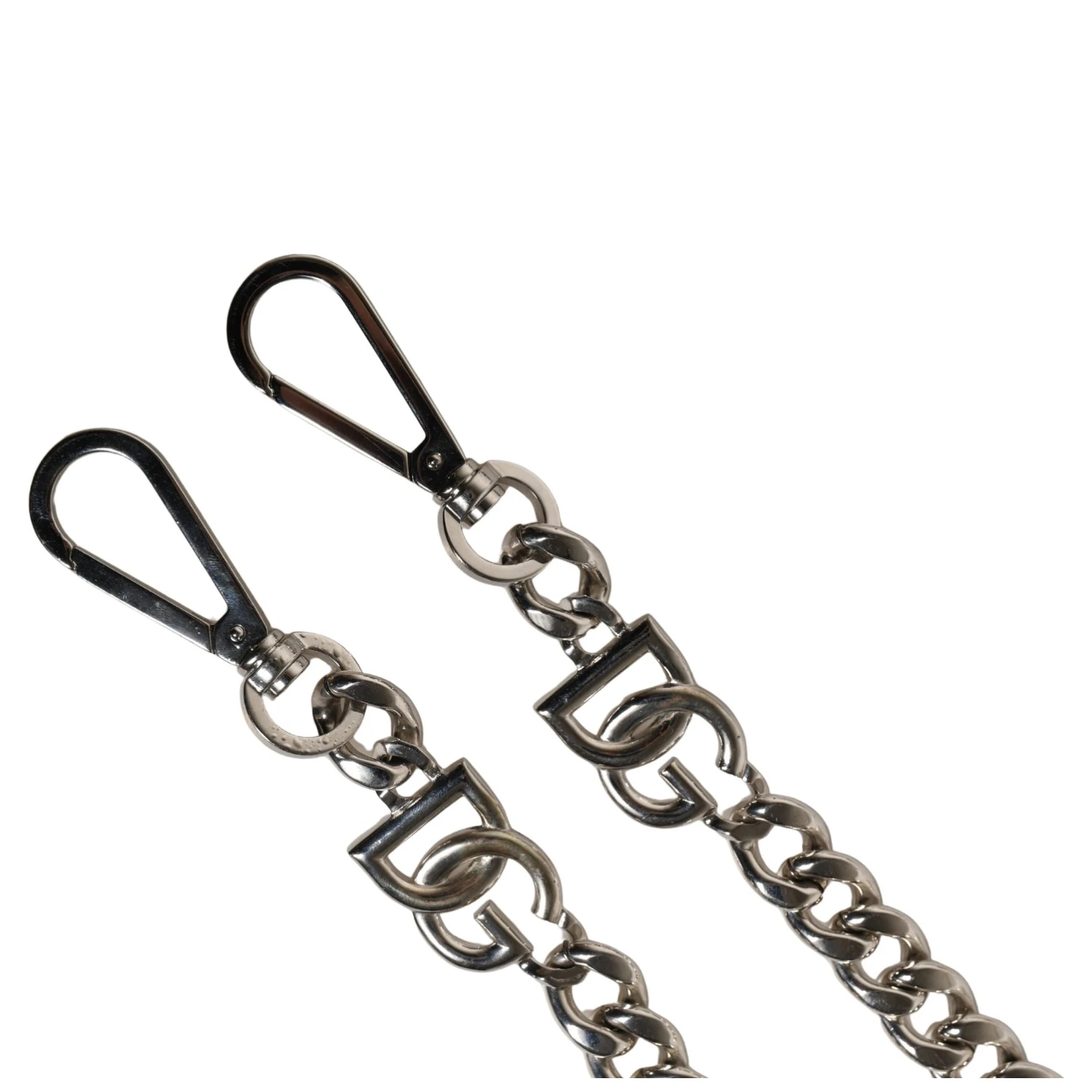 Black Leather Silver Chain Bag Accessory Shoulder Strap