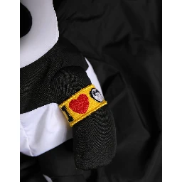 Men Black Polyester Panda Stuffed Ecobag Bag