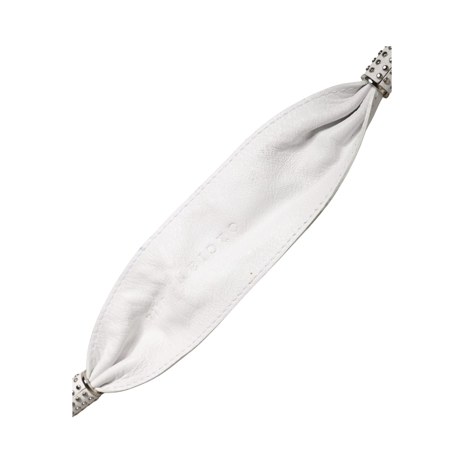 Women White Leather Embellished Wide Waist Cintura Belt