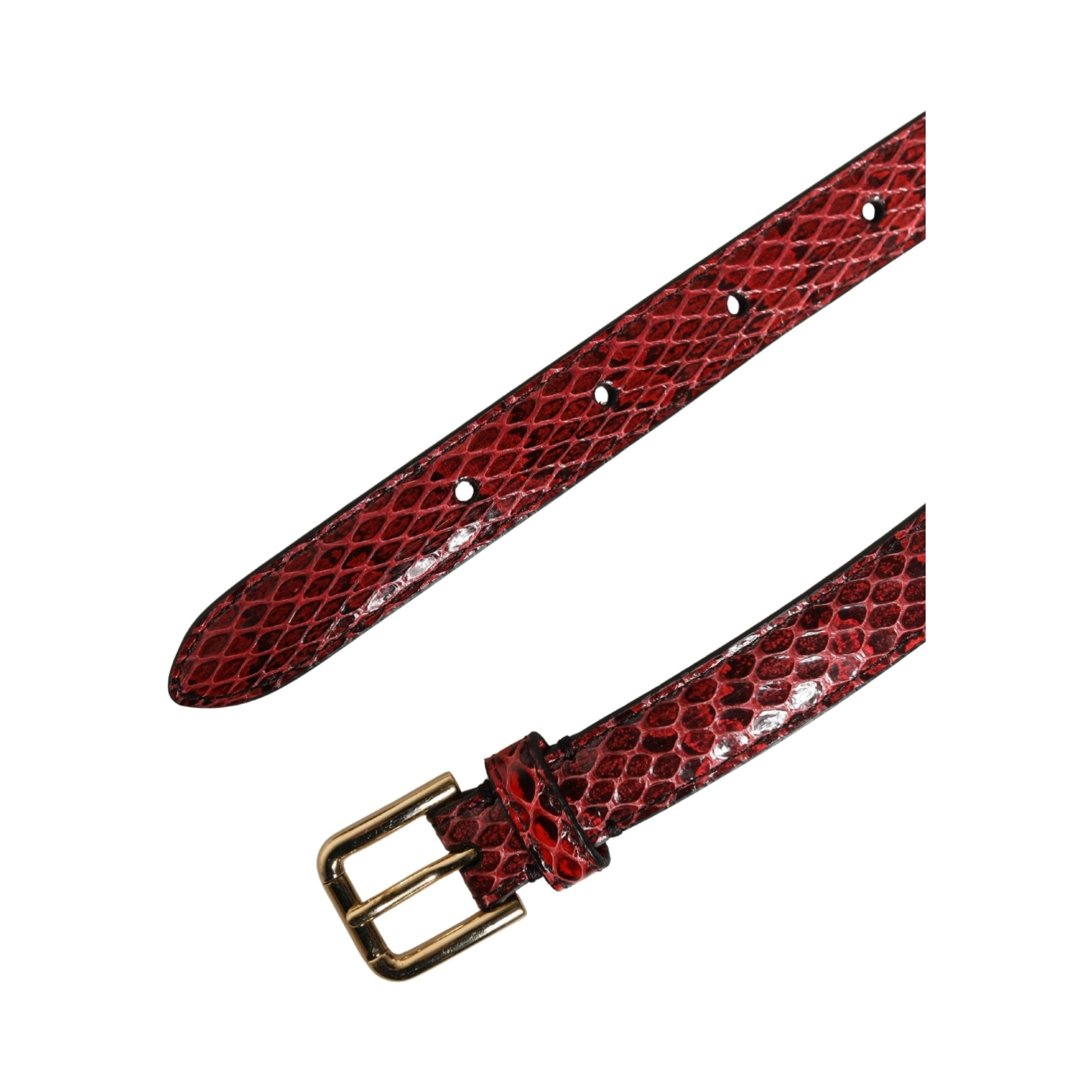 Red Leather Daisy Crystal Embellished Waist Belt