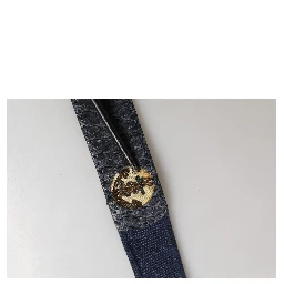 Dark Blue Canvas Silver Metal Buckle Belt