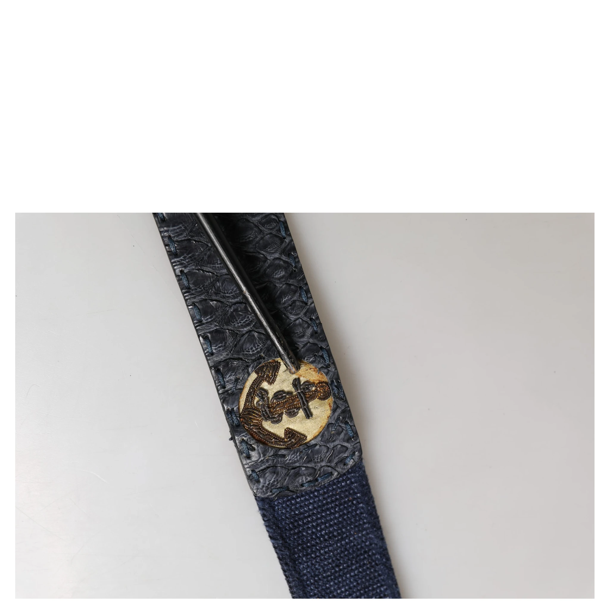 Dark Blue Canvas Silver Metal Buckle Belt