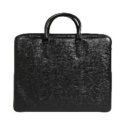 Black Car Man Applique Leather Weekender Borse Bag