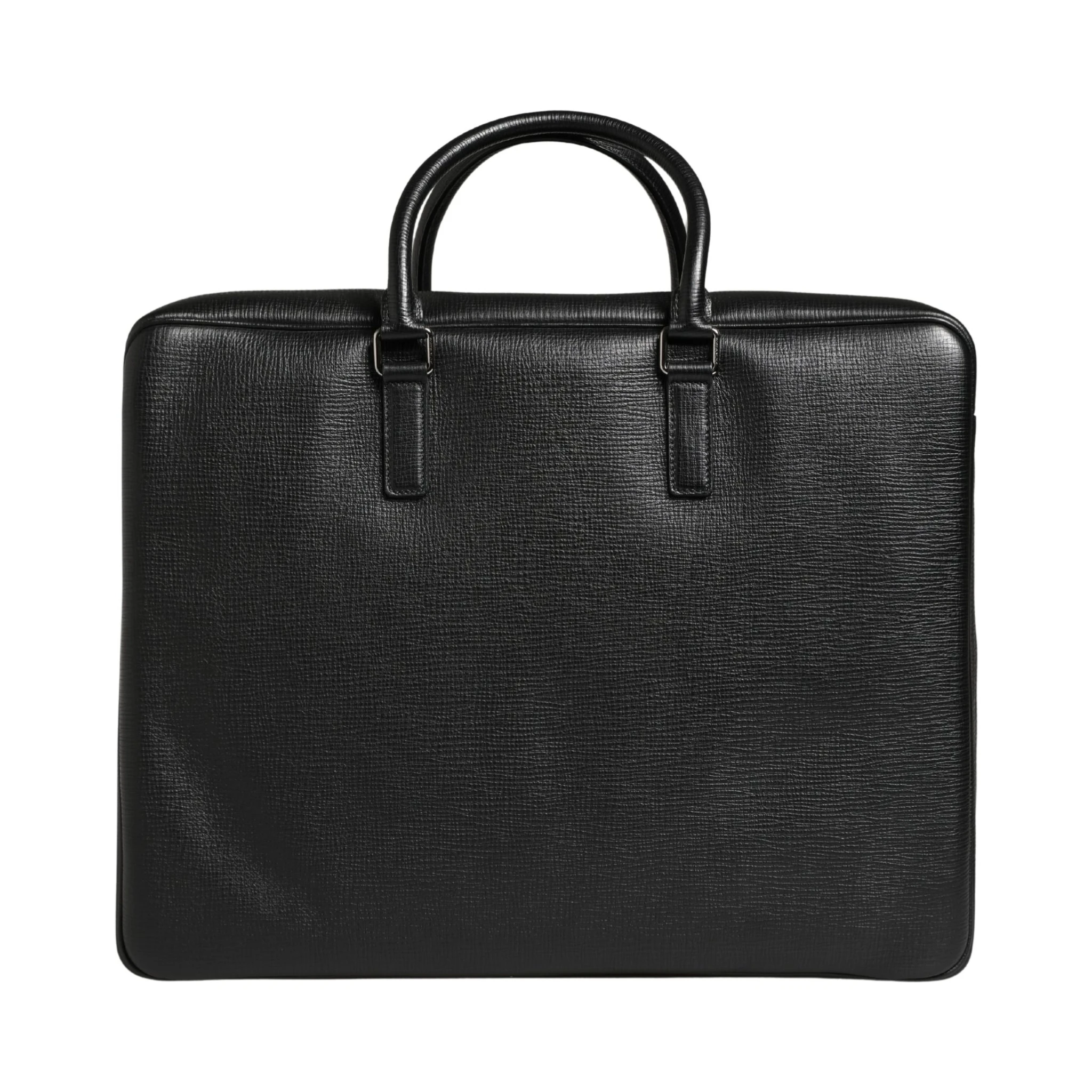 Black Car Man Applique Leather Weekender Borse Bag