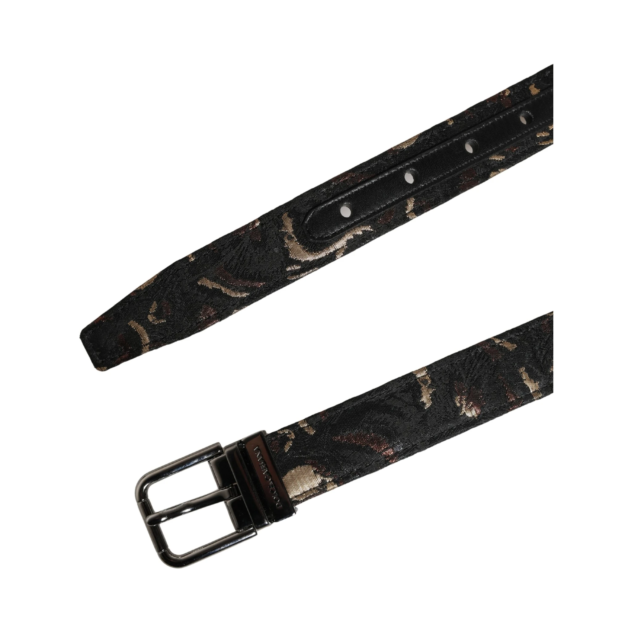 Multicolor Jacquard Silver Metal Buckle Belt