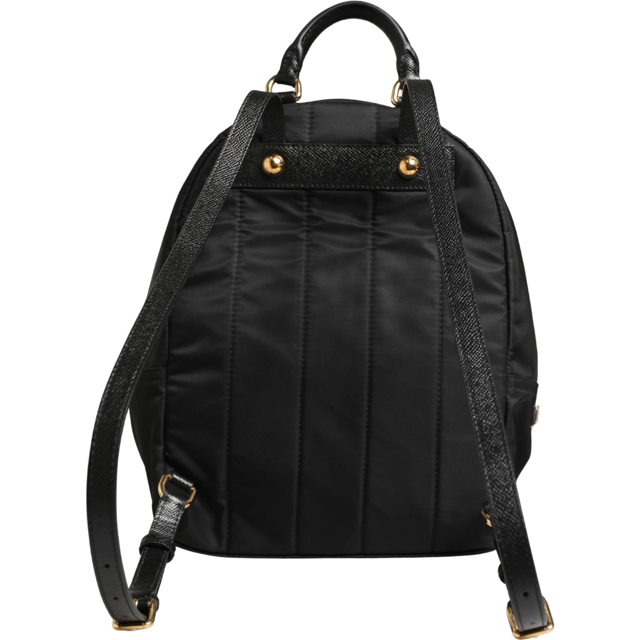 VULCANO Black Nylon #DGFAMILY Embellished Backpack Bag