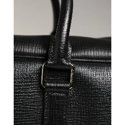 Black Car Man Applique Leather Weekender Borse Bag