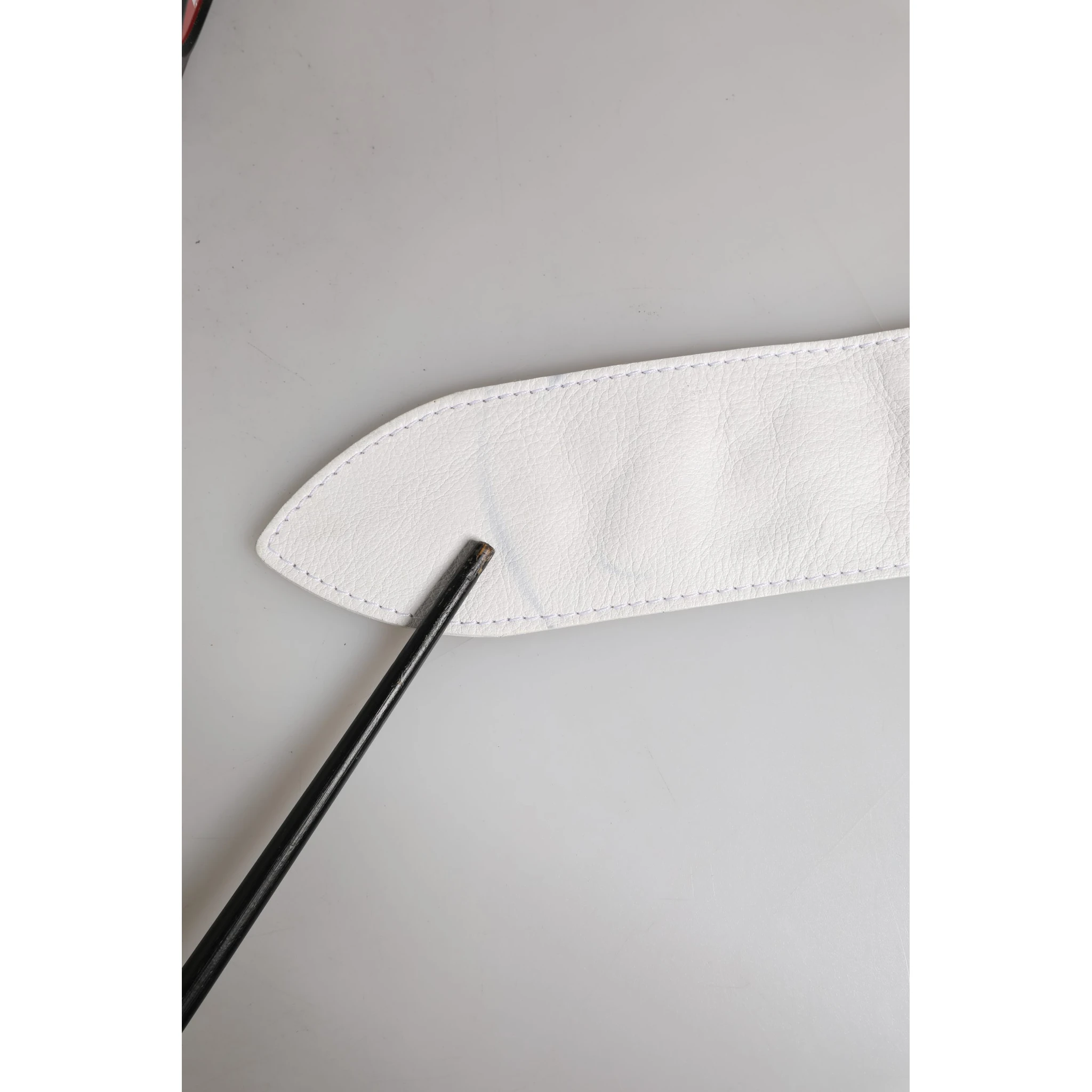 Women White Leather Embellished Wide Waist Cintura Belt