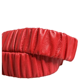 Red Leather Gold Heart Metal Buckle Belt