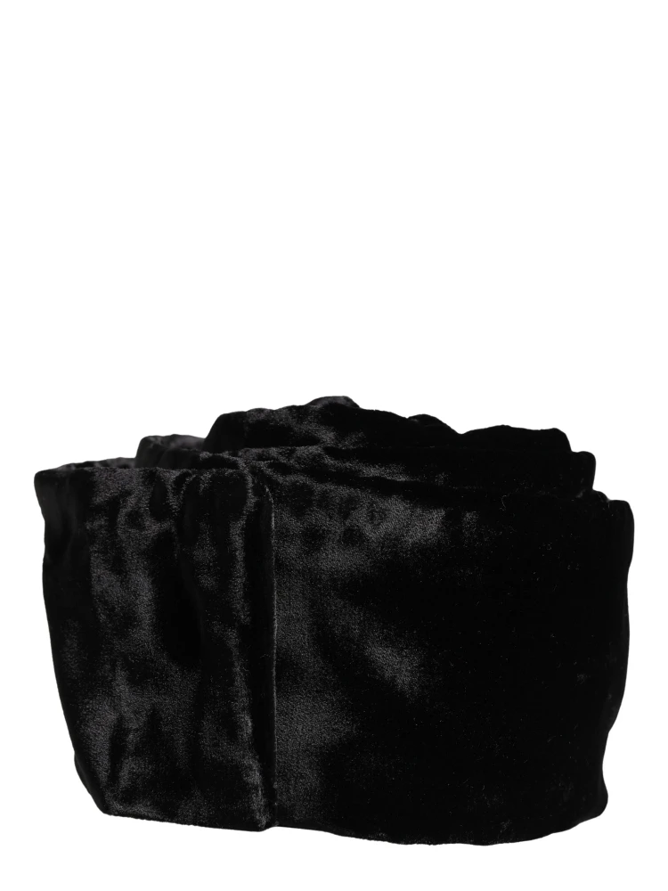 Black Viscose Satin Waist Women Cintura Belt alternative