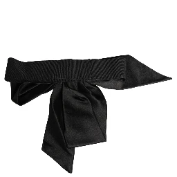 Black Silk Satin Sash Wide Waist Women Belt