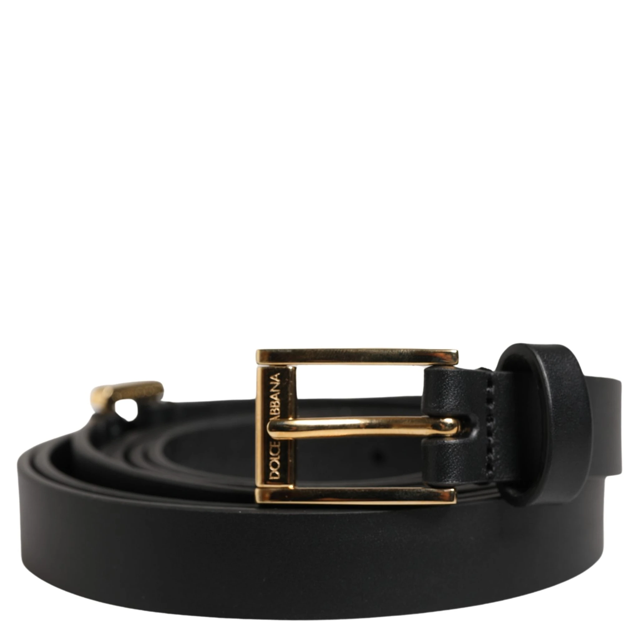 Men Black Leather Classic Metal Buckle Belt