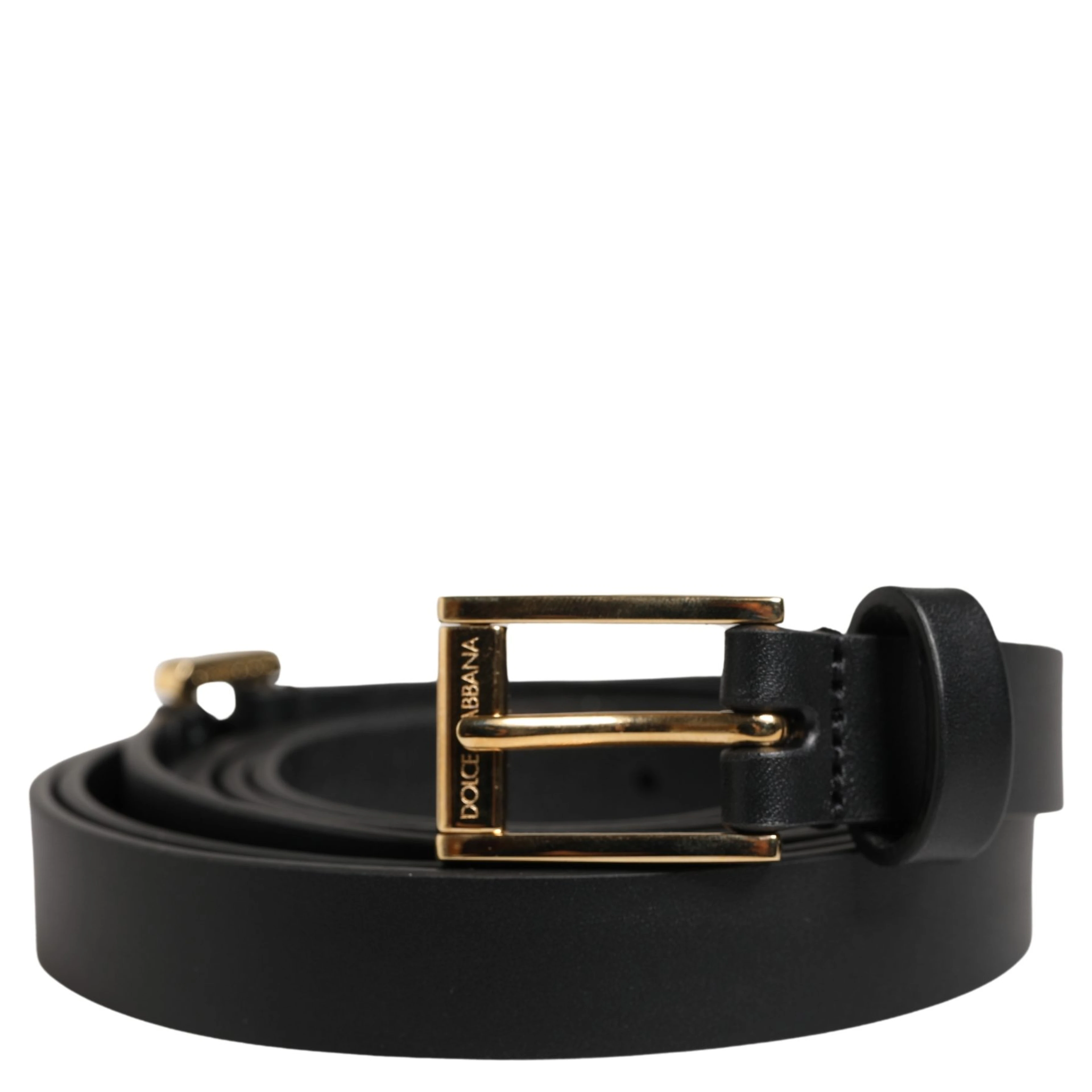 Men Black Leather Classic Metal Buckle Belt