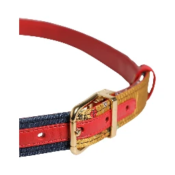 Multicolor Floral Jacquard Metal Buckle Belt