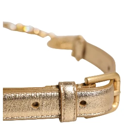 Gold Brass Chain Coin Embellished Metal Buckle Belt