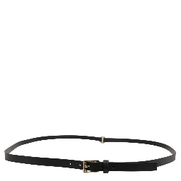 Men Black Leather Classic Metal Buckle Belt