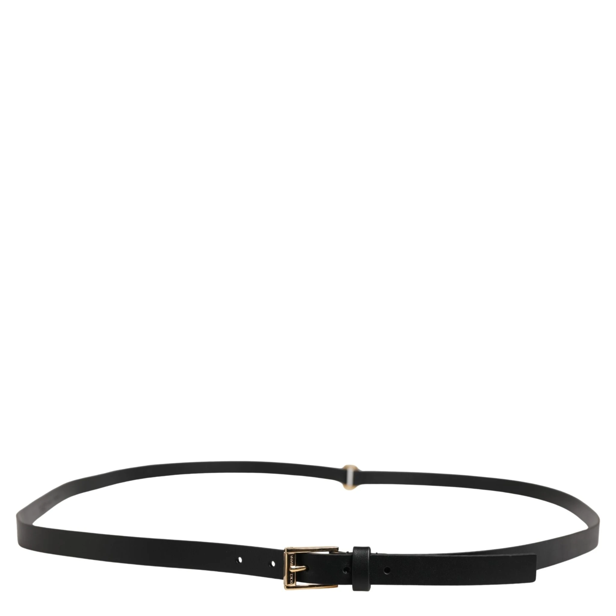 Men Black Leather Classic Metal Buckle Belt