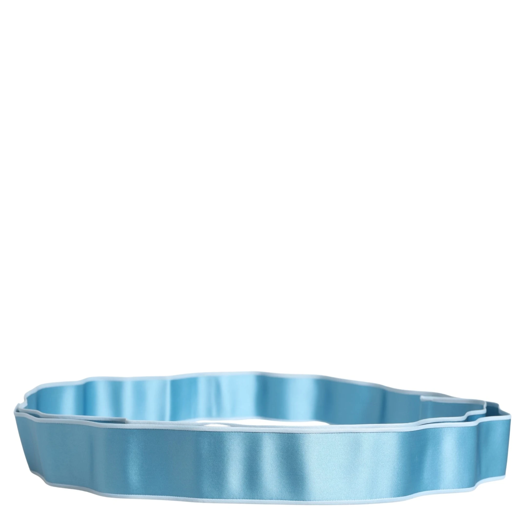 Light Blue Silk Satin Waist Women Cintura Belt