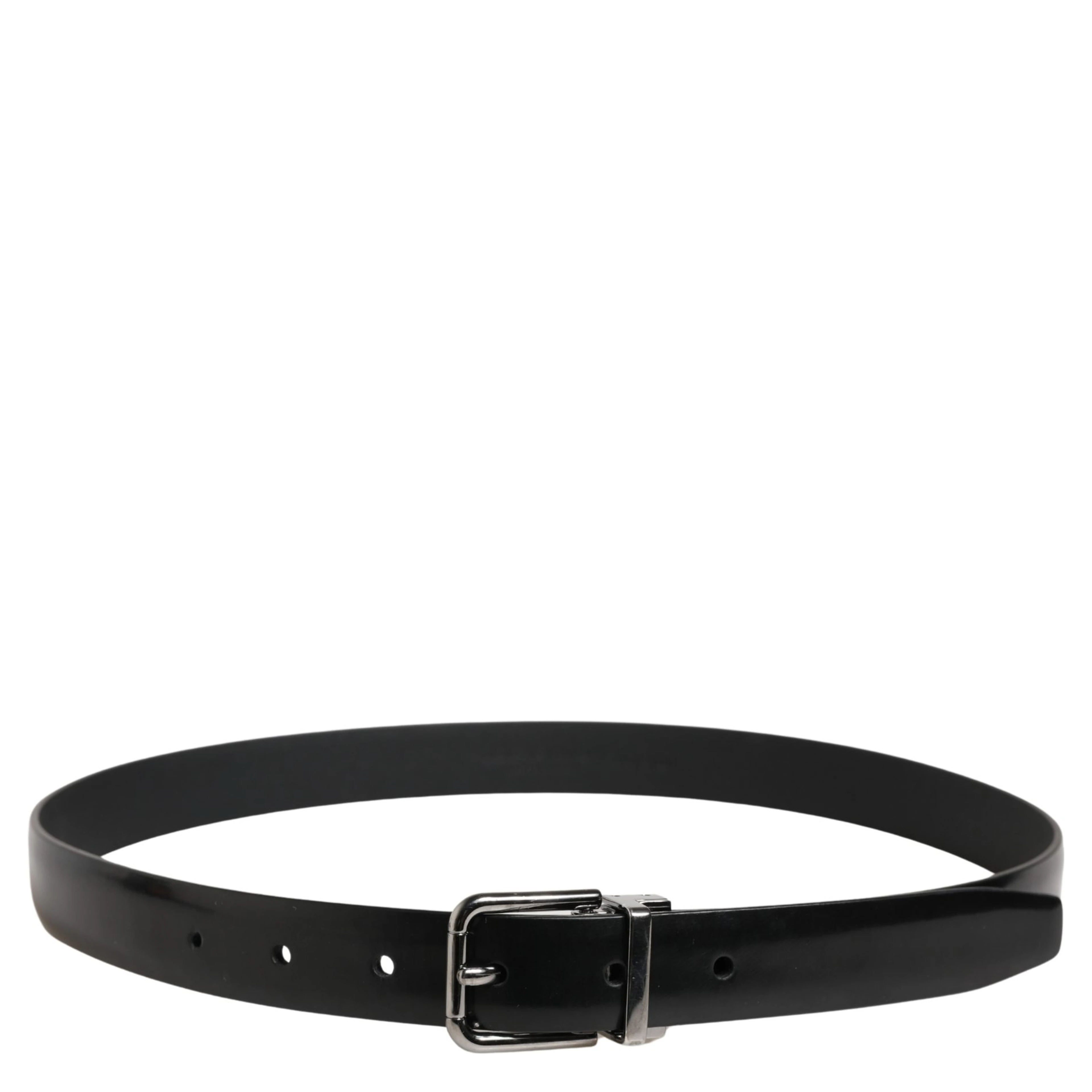 Men Black Leather Classic Metal Buckle Belt
