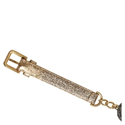 Gold Brass Chain Coin Embellished Metal Buckle Belt