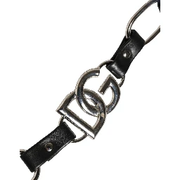 Black Leather Silver Chain Bag Accessory Shoulder Strap