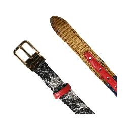 Multicolor Floral Jacquard Metal Buckle Belt