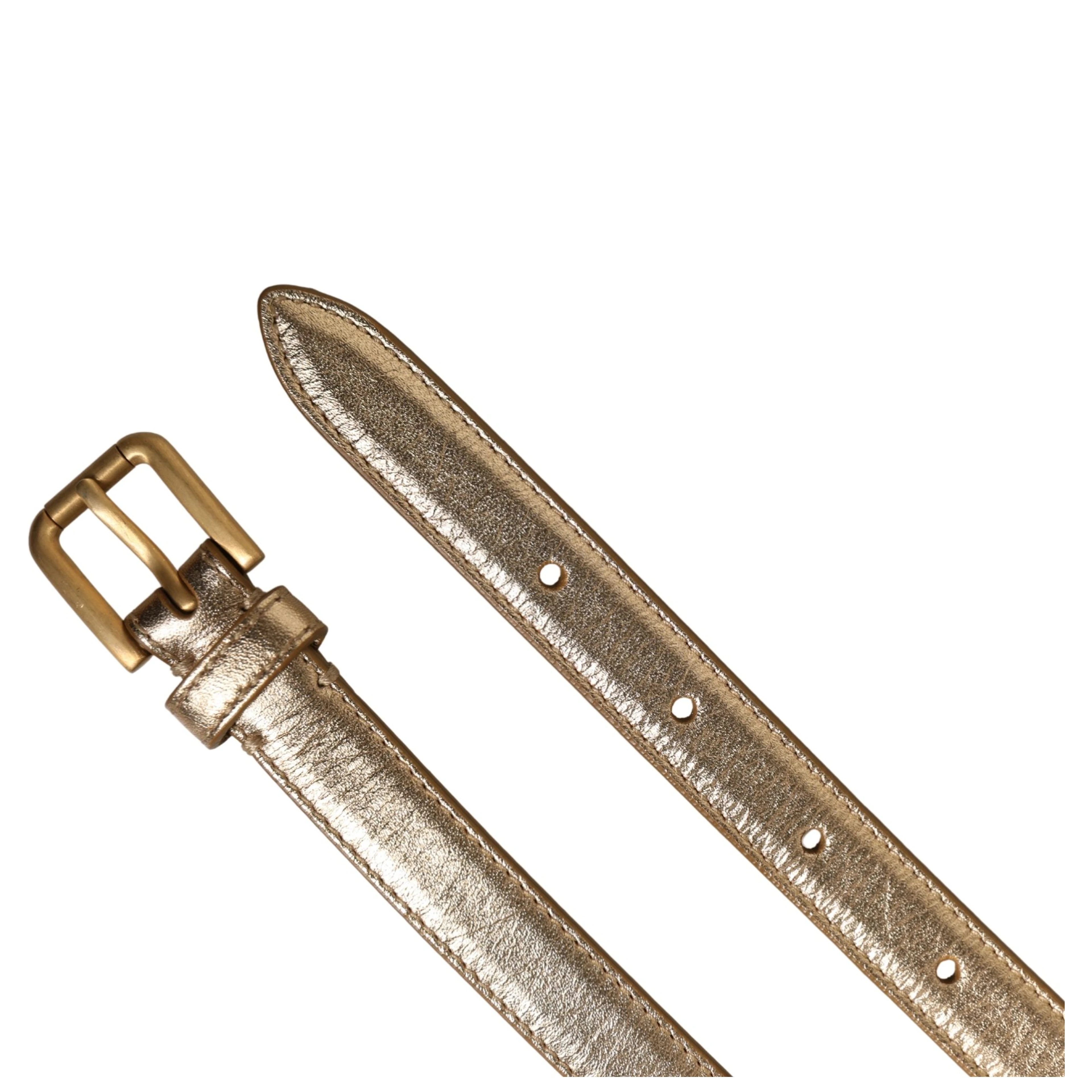 Gold Brass Chain Coin Embellished Metal Buckle Belt