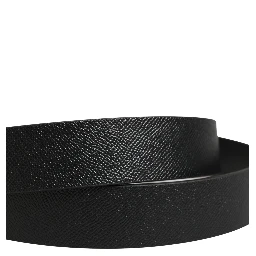 Black Classic Calf Leather Metal Buckle Belt