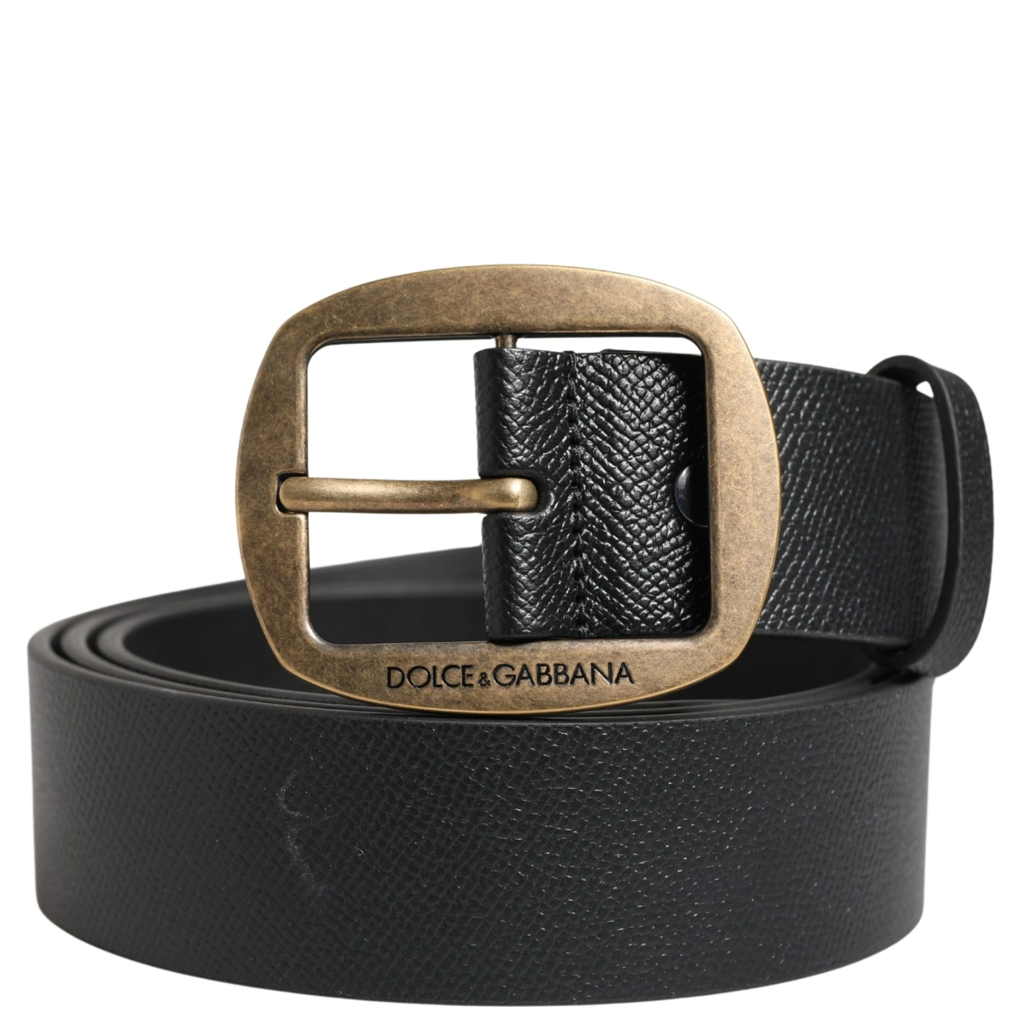 Men Black Classic Leather Metal Buckle Belt