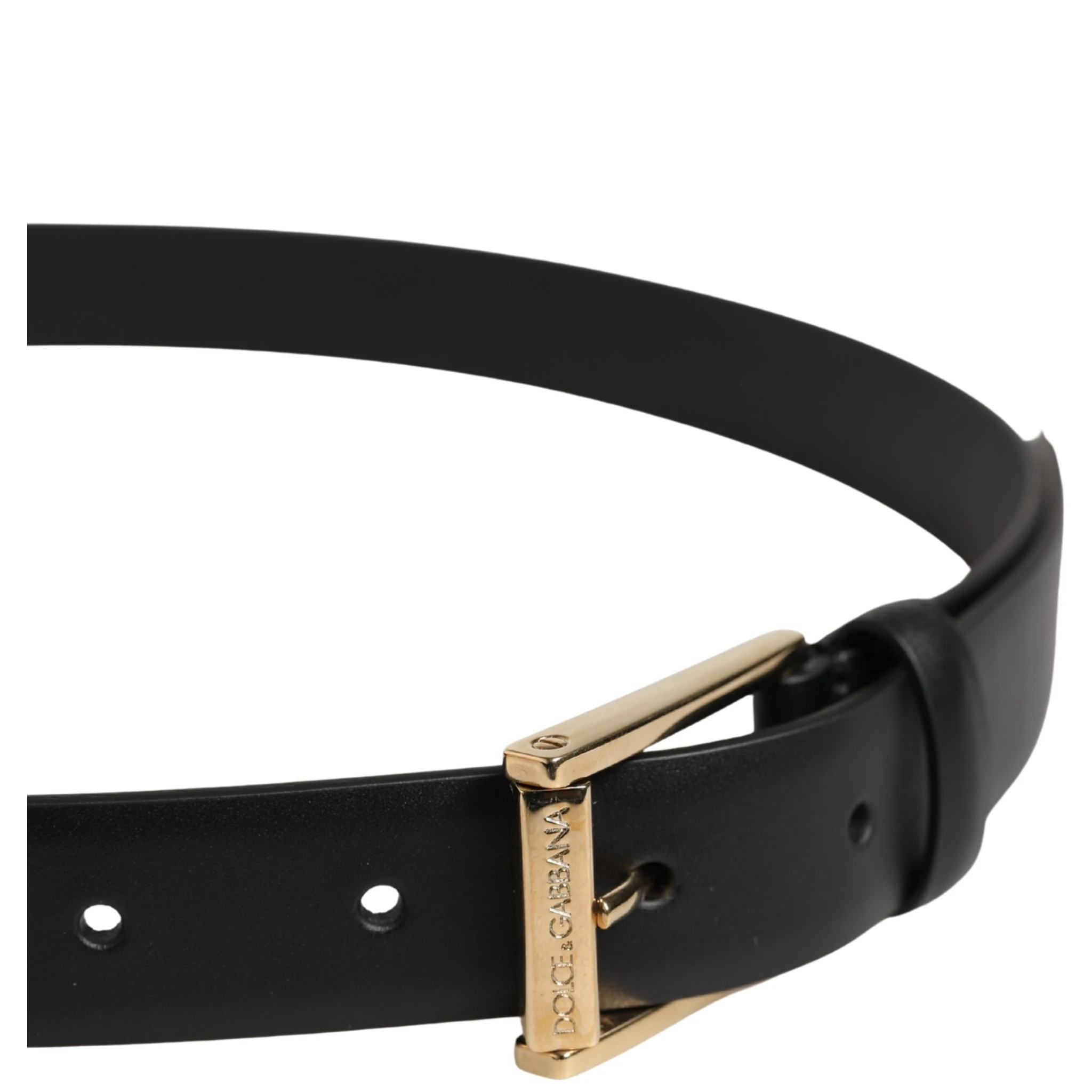 Men Black Classic Leather Metal Buckle Belt